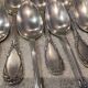 11 silver-plated dessert spoons, OD style, Louis XVI style