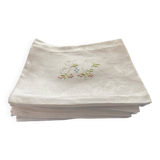 12 large monogrammed white linen napkins