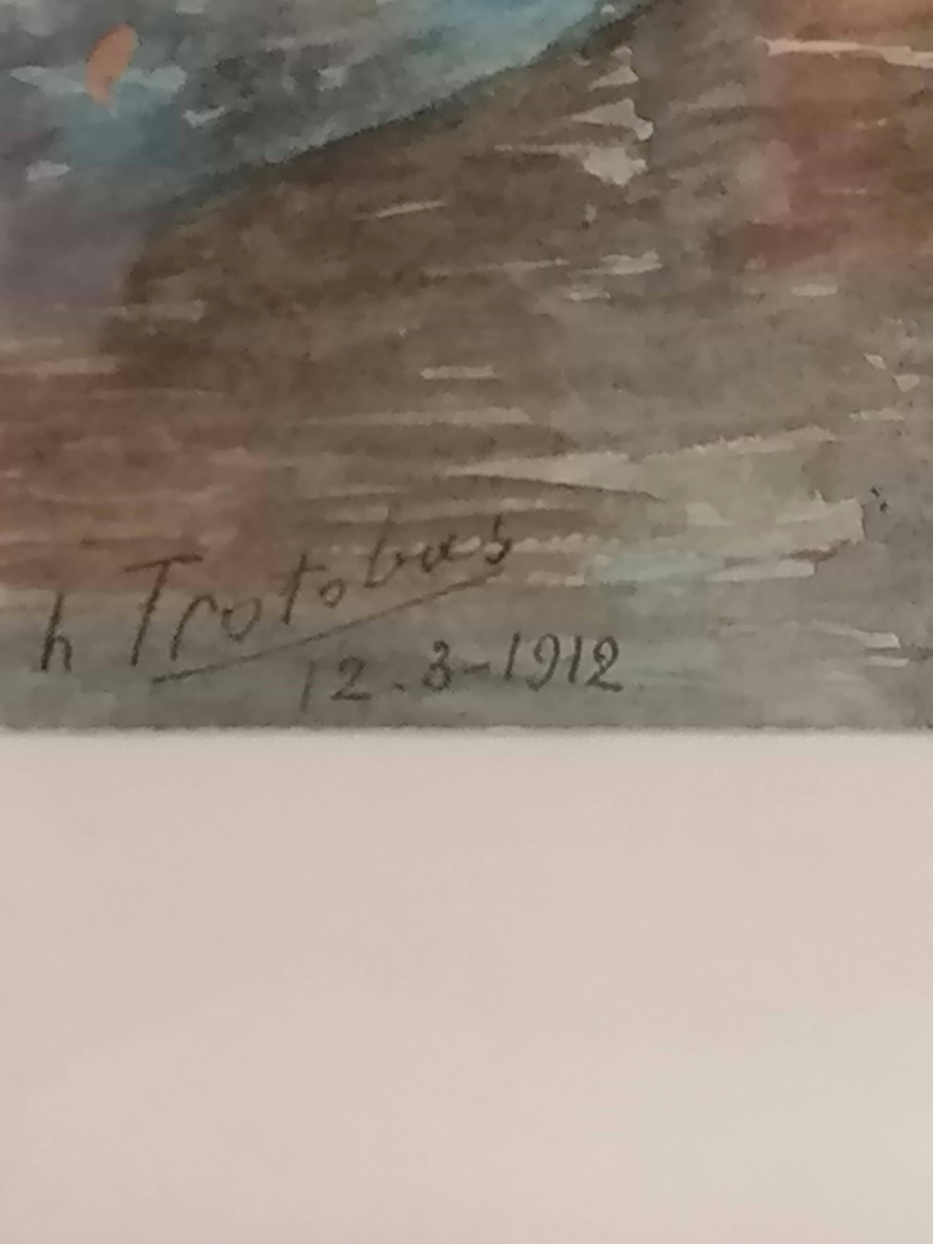 Pair of old watercolors. Venice. Signed, dated 1912.