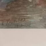 Paire d'anciennes aquarelles. Venise. Signées, datées 1912.