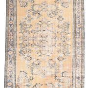 5x8 Mustard & Yellow Bordered Vintage Rug, 160x255Cm