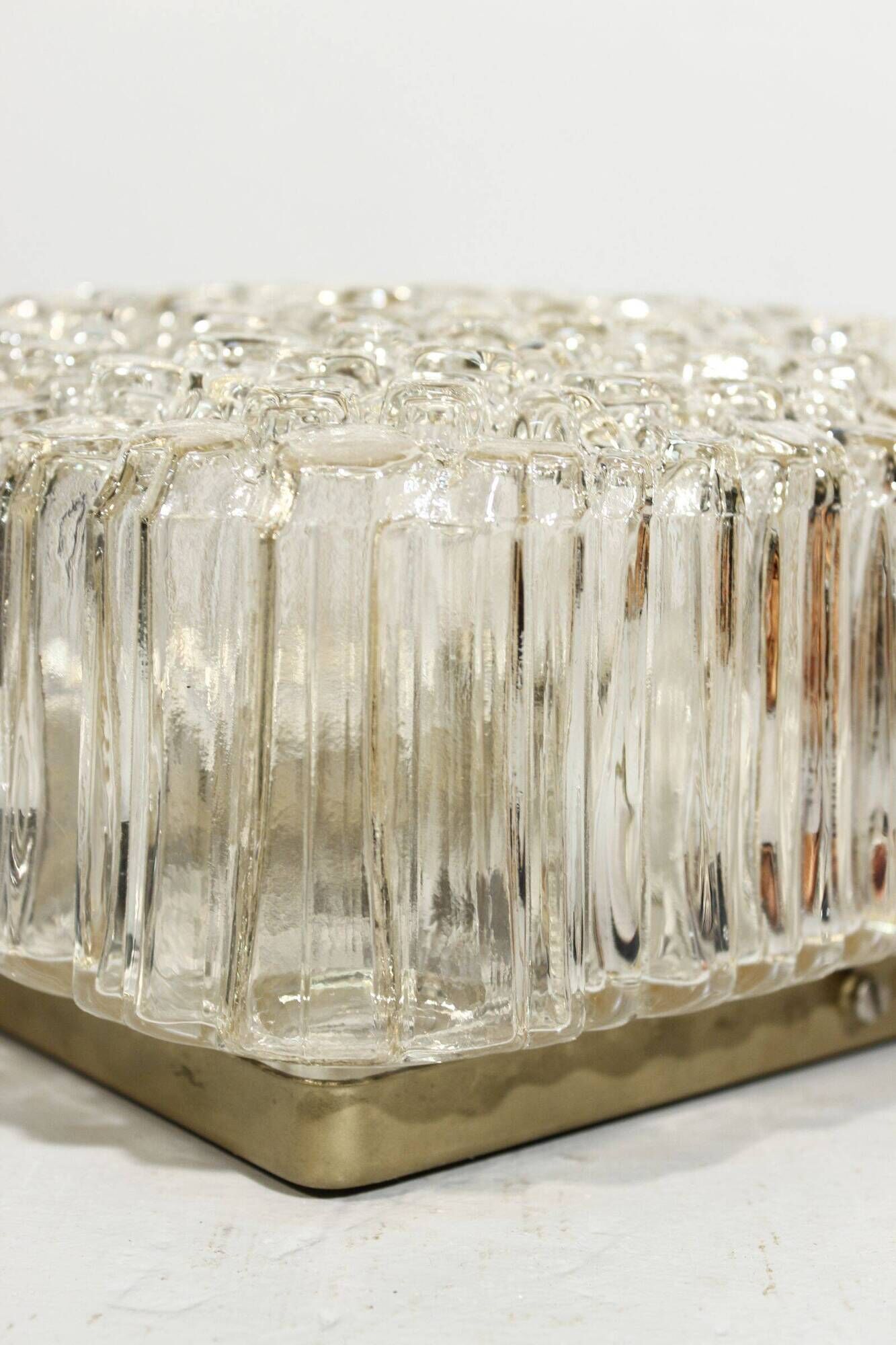 Limburg Glashütte wall lamp textured molded glass Germany 1960s