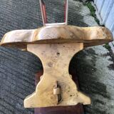 Handcrafted Brutalist coffee table in solid elm