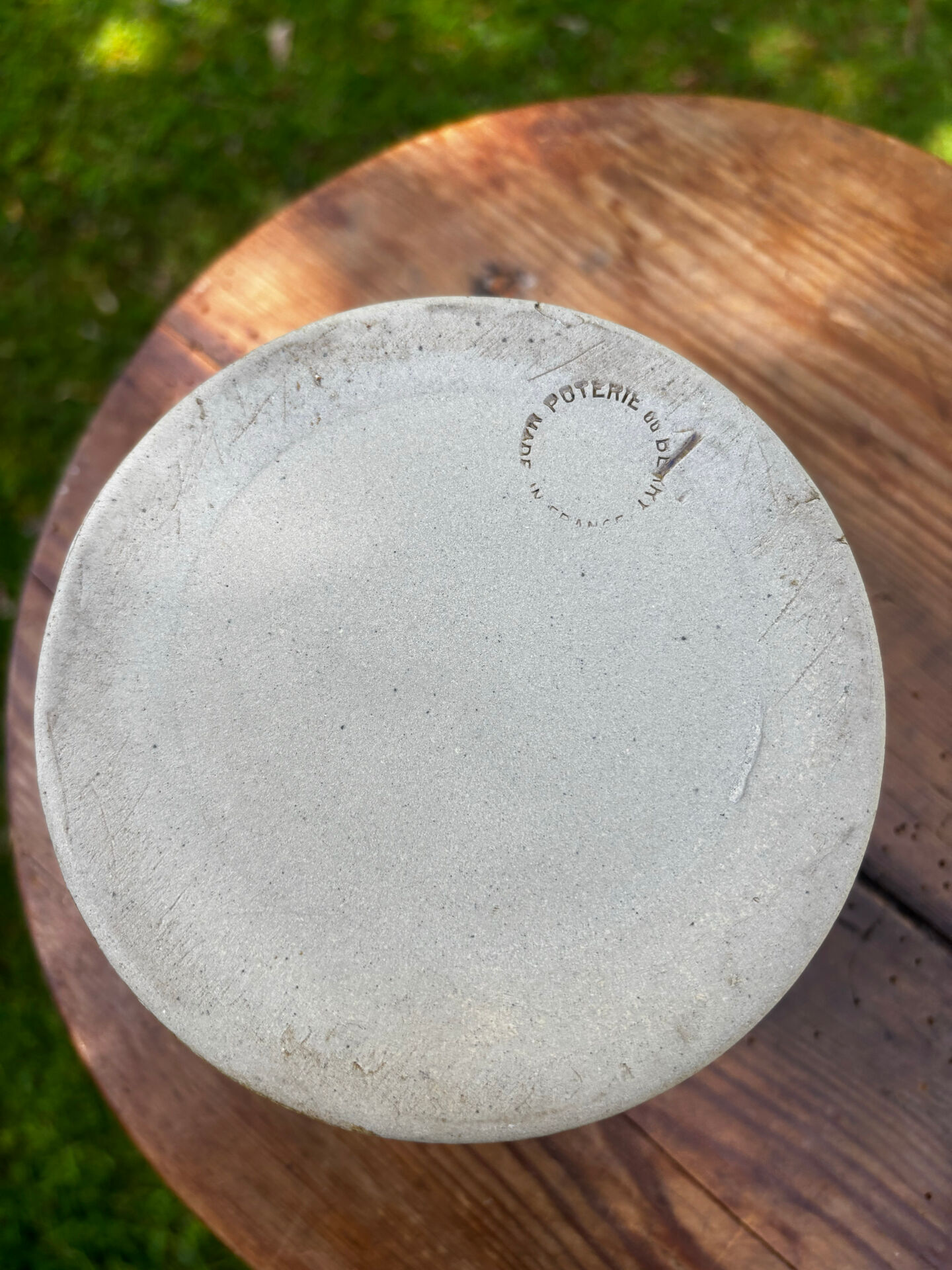 Vintage beurrier à eau en grès du berry