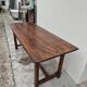 19th century solid walnut Burgundy farmhouse table with two drawers - 1m82