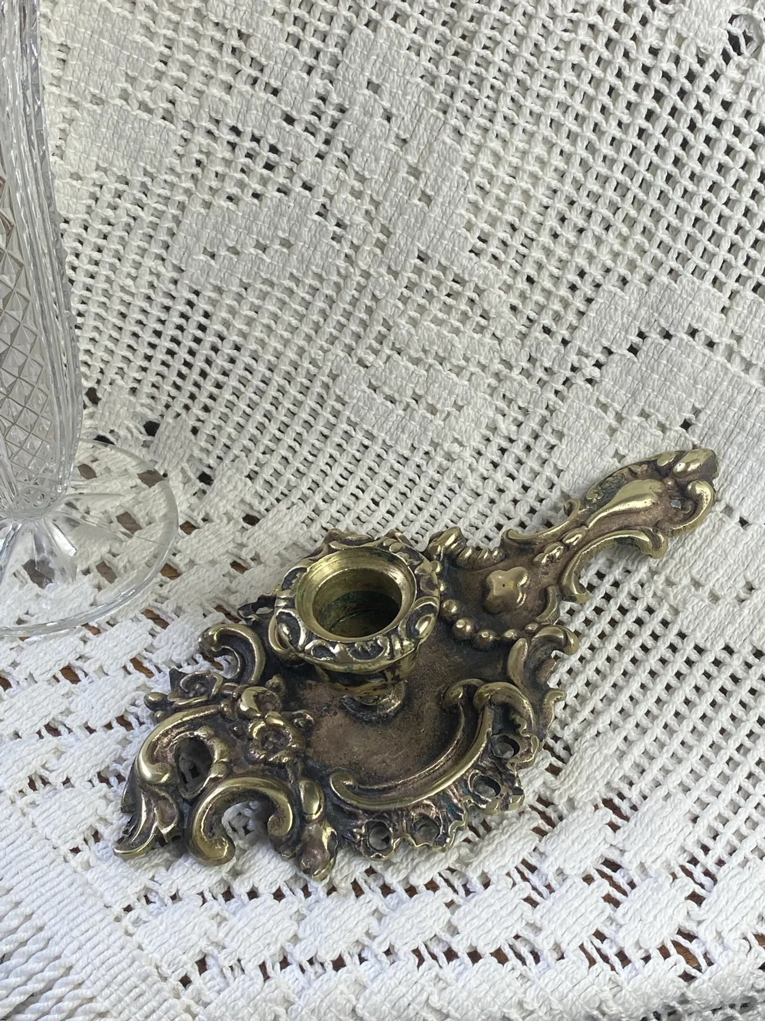 Cave rat bronze candlestick