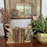 Bookend herons in brass style Art Deco 26cm