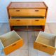 Commode pin massif, brutalisme,1980