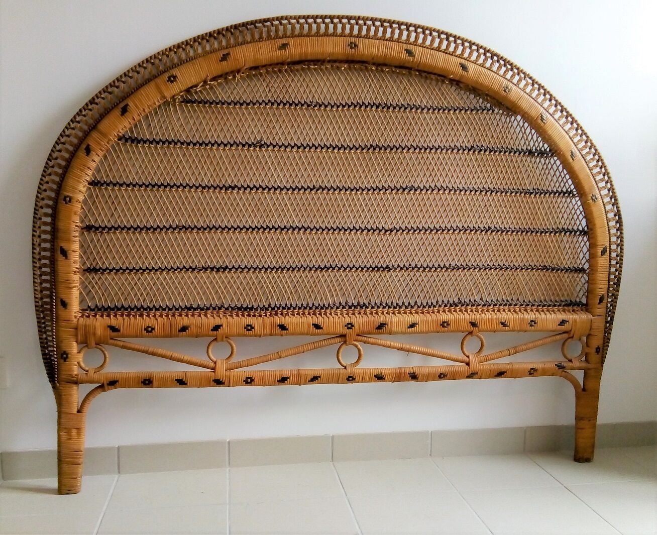 Vintage rattan headboard 160