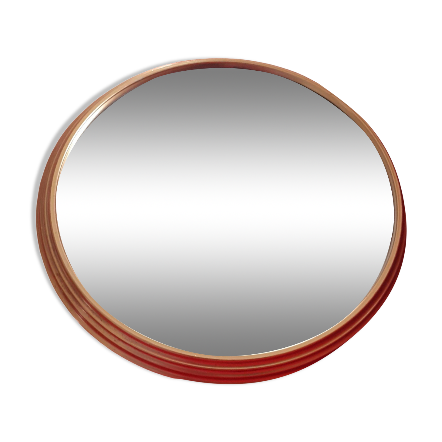 Plateau miroir. années 60. entourage laiton.