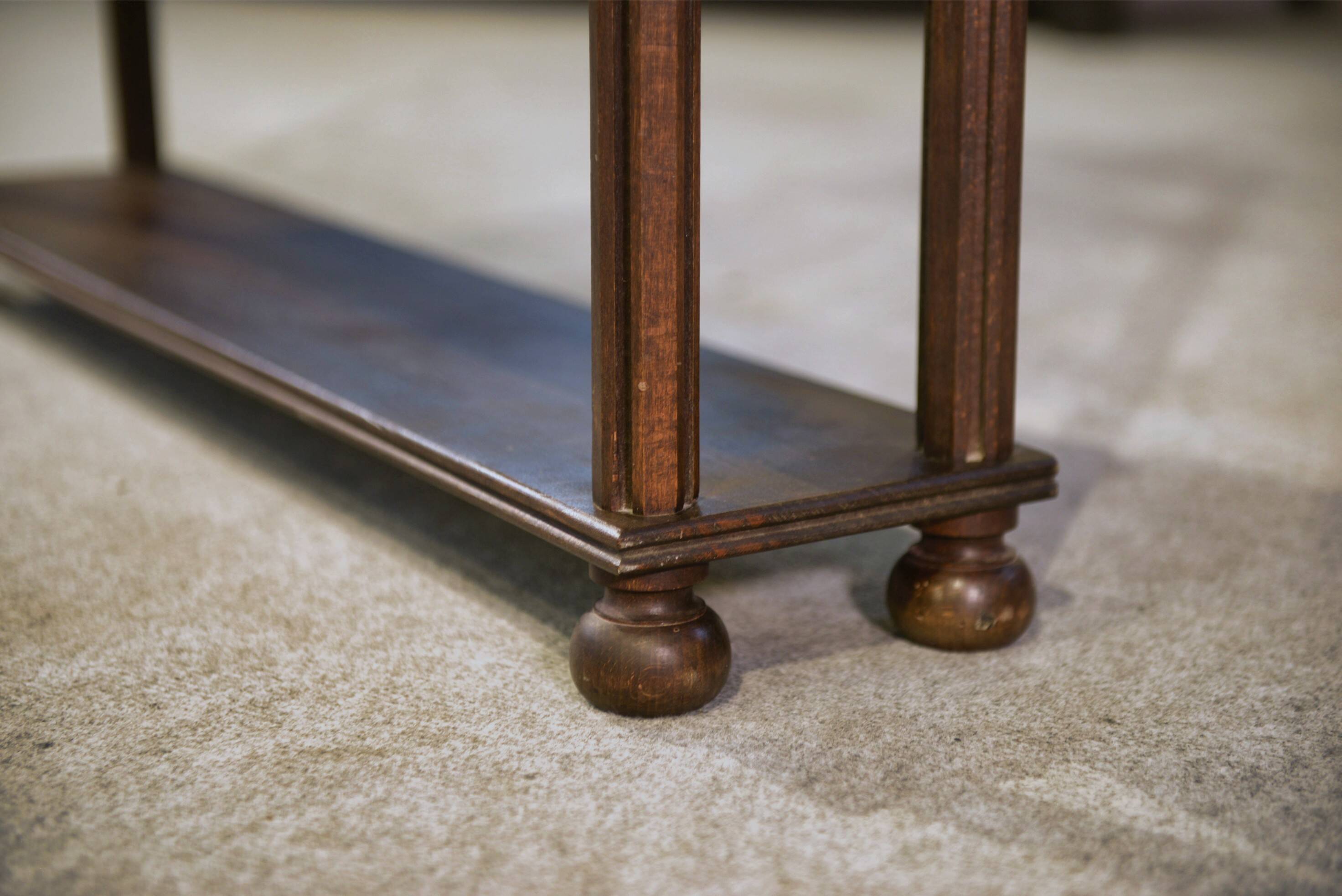 Beech shelf with ball feet, 1960s