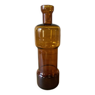 Amber glass soliflore bottle/vase, ca. 1970