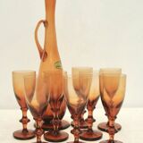 Amber ewer / carafe from Portieux crystal factory