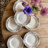 Set of 6 vintage hollow plates model Cécile de HBCM (LOT 2)