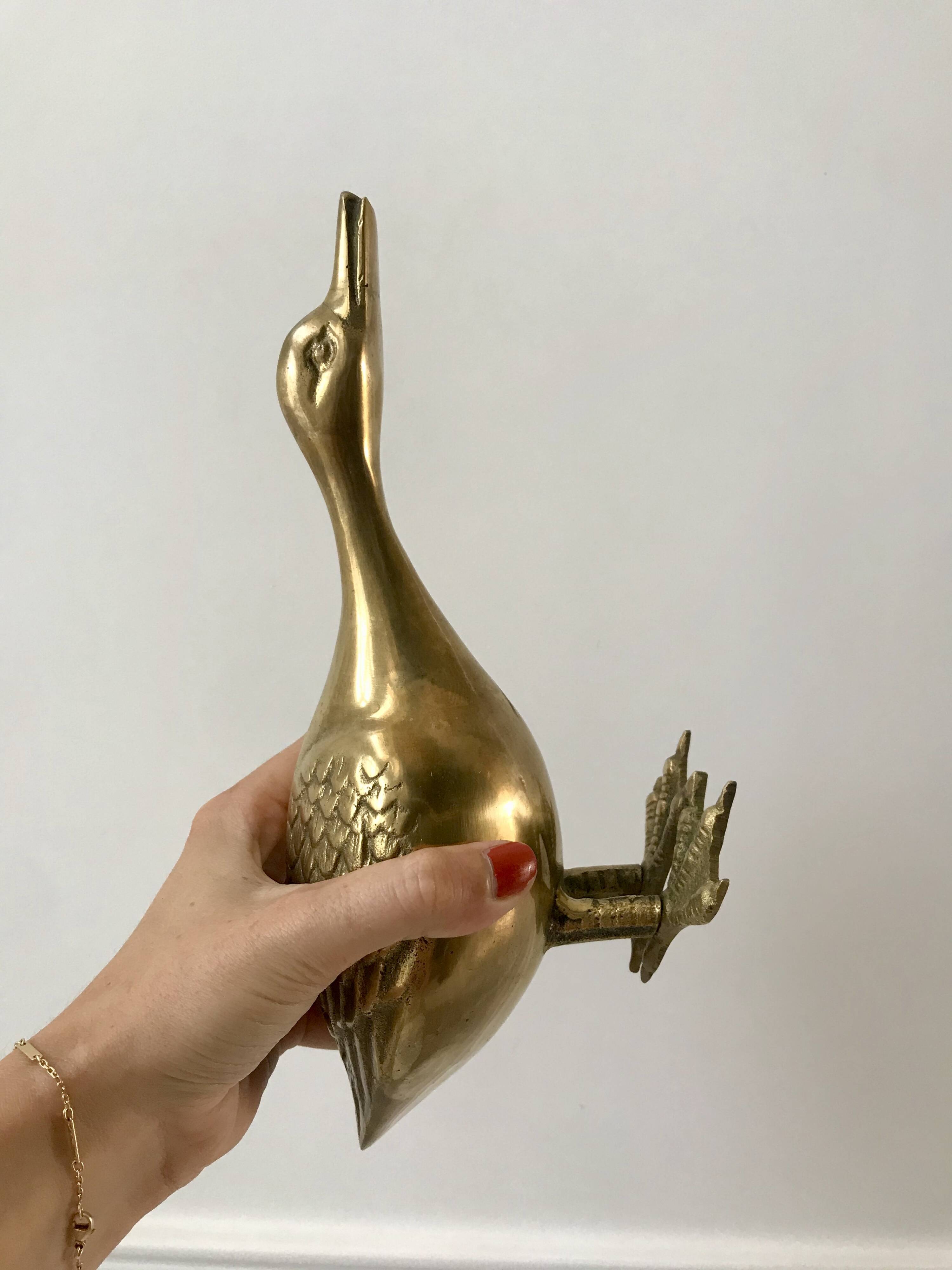 Brass animal large duck 1950s