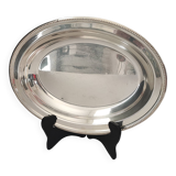 silver-plated metal salad bowl