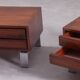Vintage rosewood nightstands, Denmark, 1970s set of 2