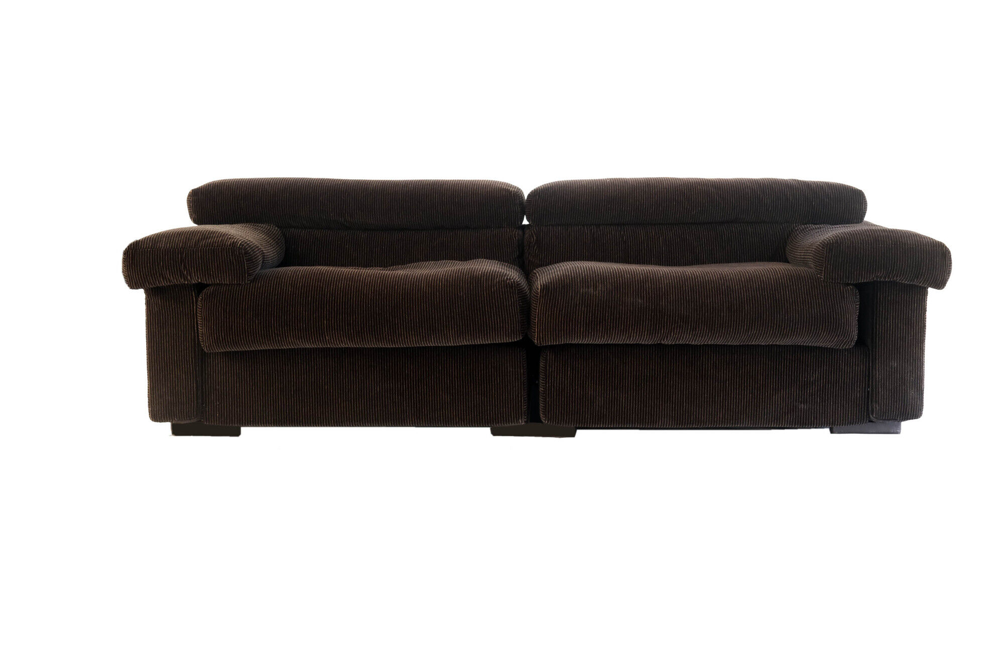 Sofa "Erasmo" by Tobia Scarpa for B&B Italia, Brown Ribbed Velvet, 1970's