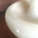 Alabaster lamp with fabric cable and vintage accessories