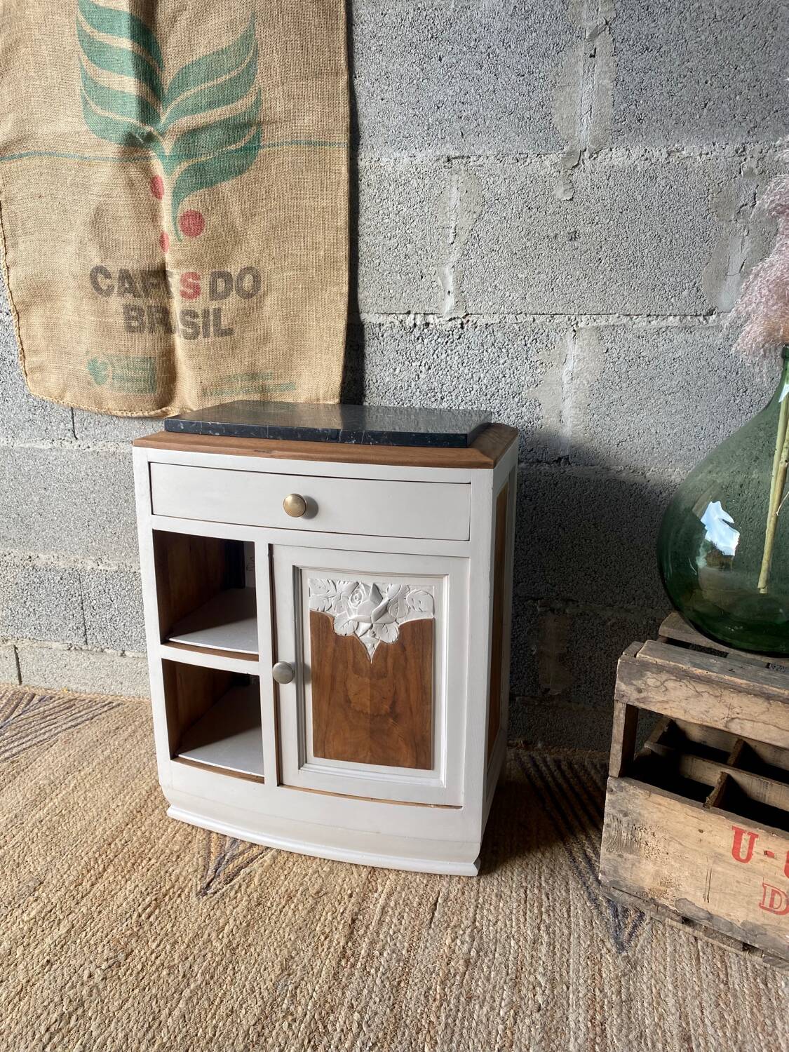 Bedside table, Art Deco side furniture
