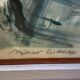Lithograph notre dame et les bouquinistes signed by Marius Girard vintage