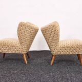 Ensemble canapé et fauteuil cocktail suédois, années 1950 – Dossier incurvé