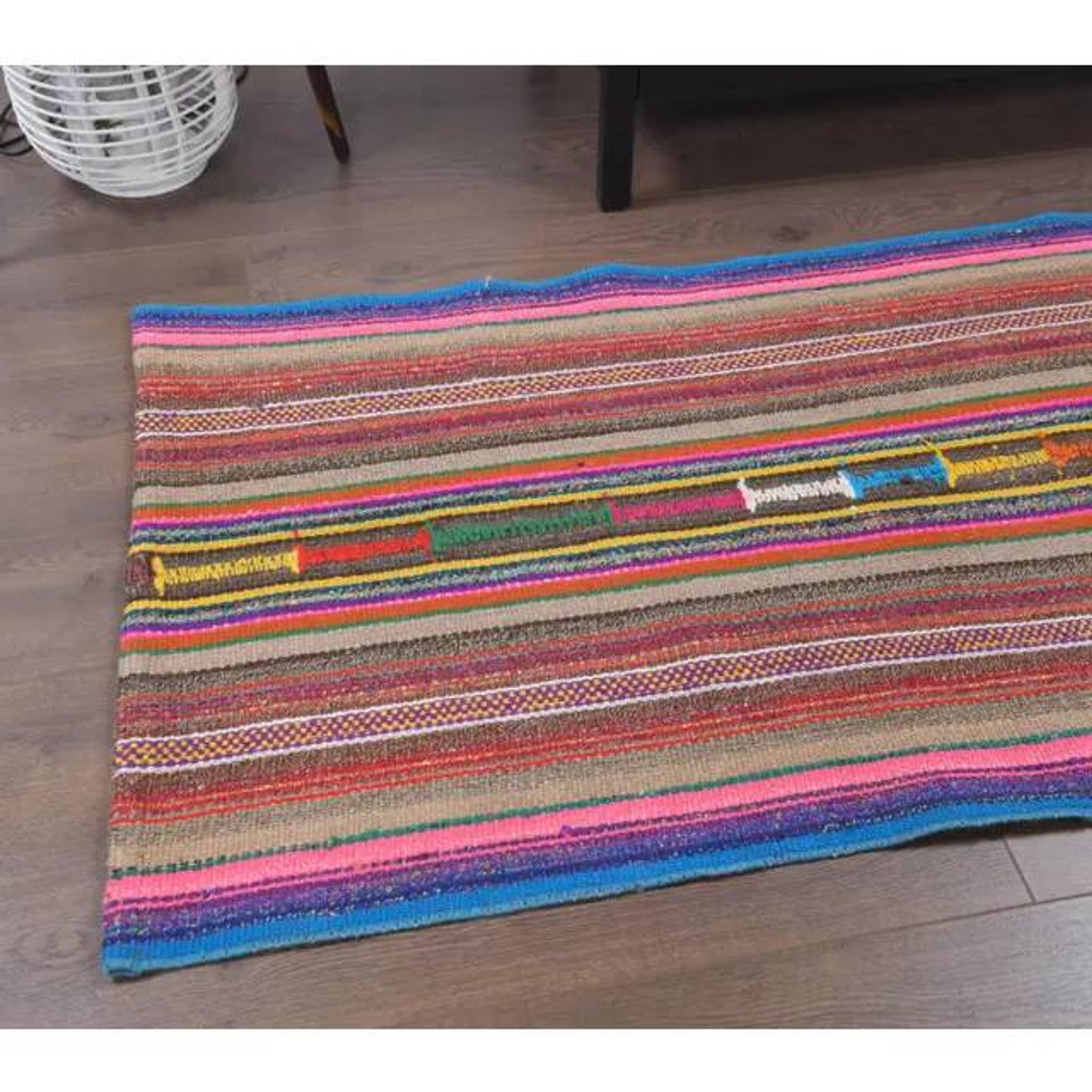 Vintage Turkish Hand-Knotted Wool Cotton Beige Kilim Runner Rug 76x198