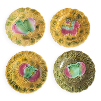 Set of 4 Sarreguemines fruit plates