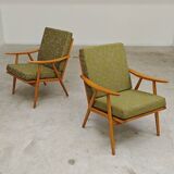 Pair of "boomerang" armchairs by Antonin Suman for Ton "Thonet" 1960