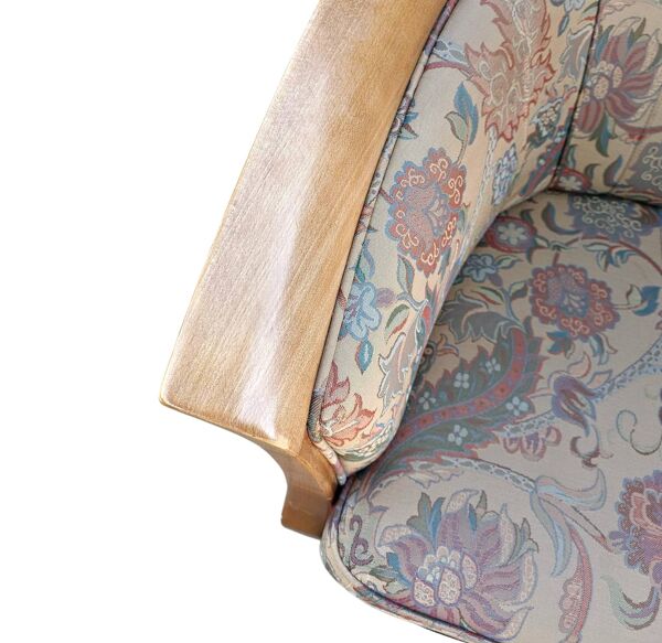 2 x fauteuil / fauteuil club / tissu fleuri / années 1980