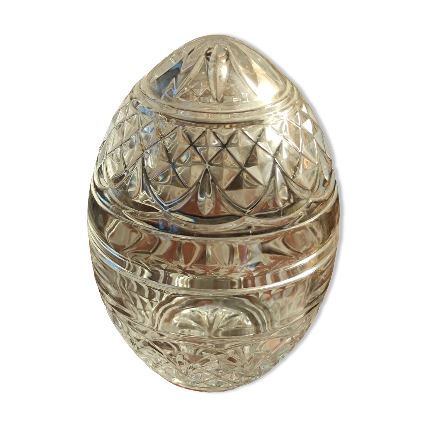 Old egg-shaped drapery/candy box