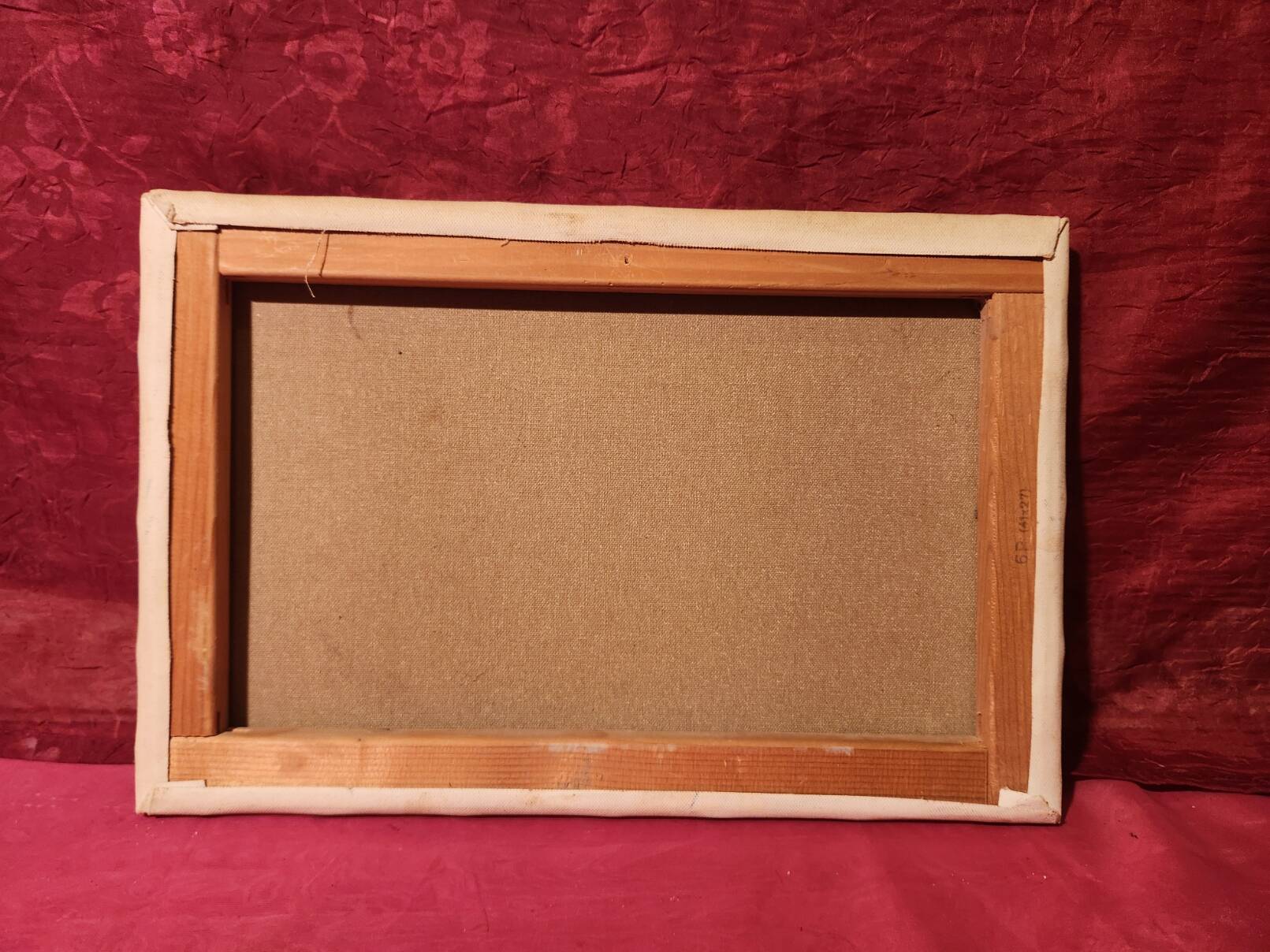 Oil painting on canvas Provence landscape Shepherd sheep signed Thiout