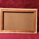 Oil painting on canvas Provence landscape Shepherd sheep signed Thiout