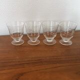 4 engraved wine glasses