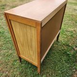 Antique vintage chest of drawers with spindle legs and 4 drawers, 1970s