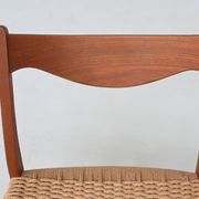 Arne Wahl Iversen set of six dining chairs in teak Glyngore Denmark 1960