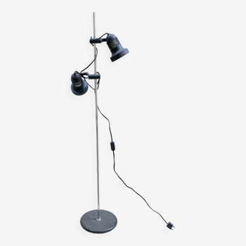 Double spot floor lamp on chrome stem, 1980s