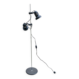 Double spot floor lamp on chrome stem, 1980s