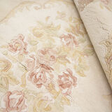 Handmade cream oriental chinese wool rug 124x182cm