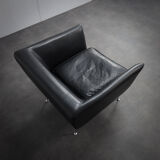 Rare leather lounge chair by Stefan Steenkist for Young International, Netherlands, 1990s