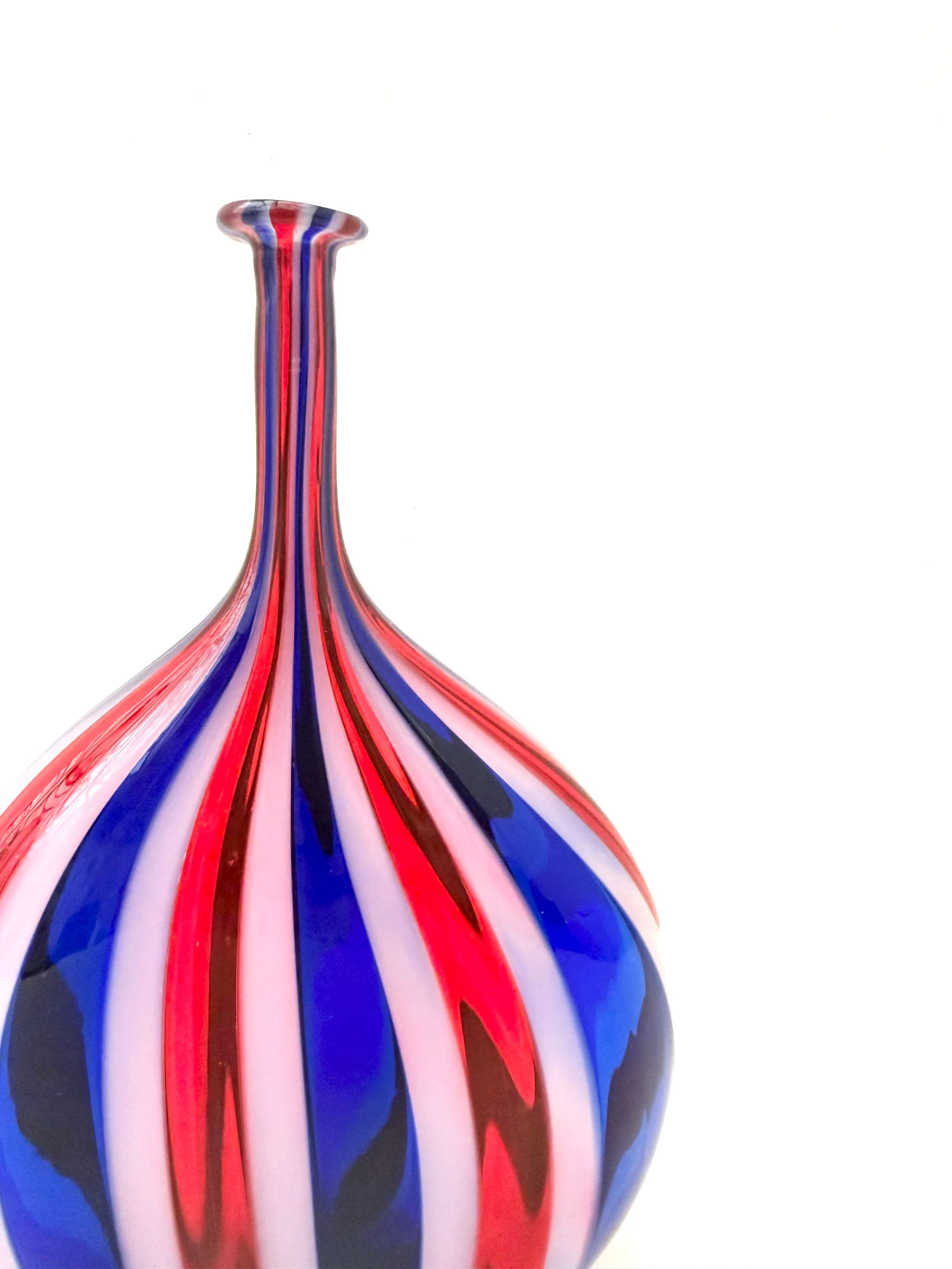 Murano vase in multicoloured blown glass, Italy 1970