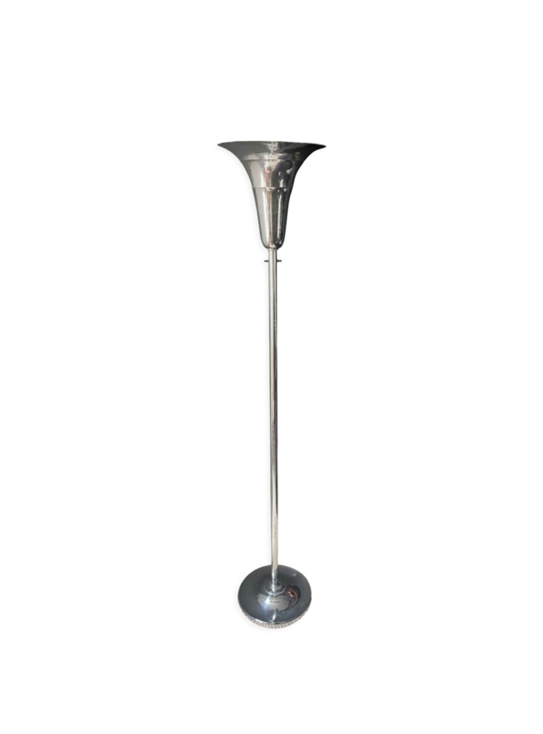 Vintage art deco floor lamp, chrome metal, France 1930