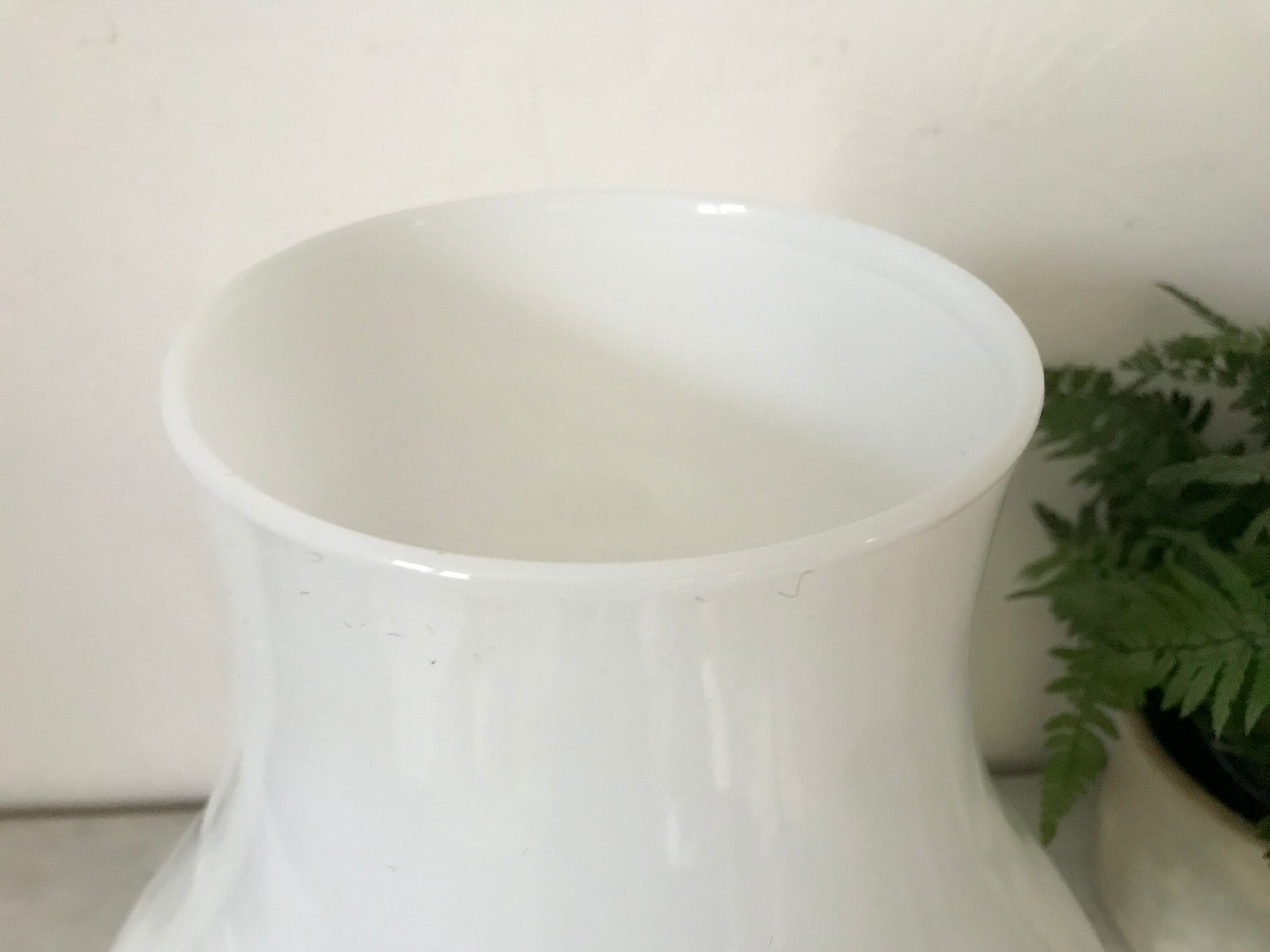 Vintage opaline and brass mushroom lamp