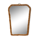 Antique mirror in rattan and wood shape mirror vintage braided wicker
