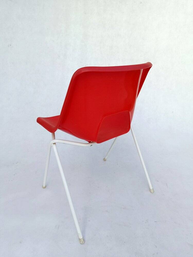 Danish plastic red chairs by Niels Gammelgaard for Ikea, 1984, set of 4
