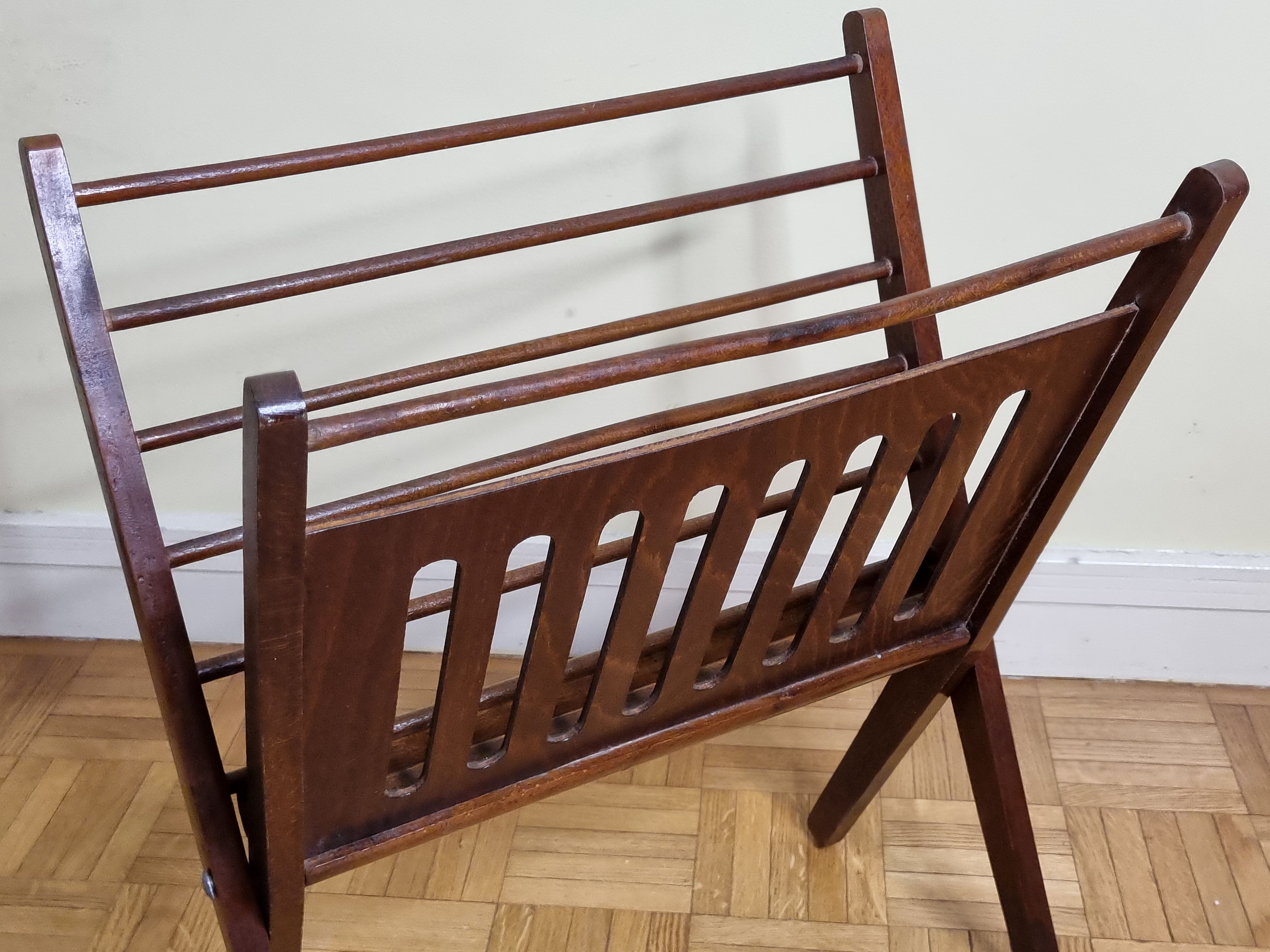 Folding teak magazine holder by Cees Braakman
