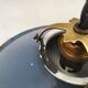 Pair of blue enameled sheet metal pendant lights