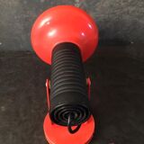 Vintage wall lamp in orange metal and black plastic, adjustable