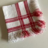 set of 6 towels in fringed linen damask 19th