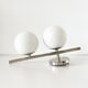Chrome-plated metal wall light with opaline globes, 1970s